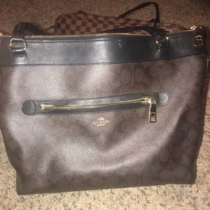 Brown Coach Tote with Wallet